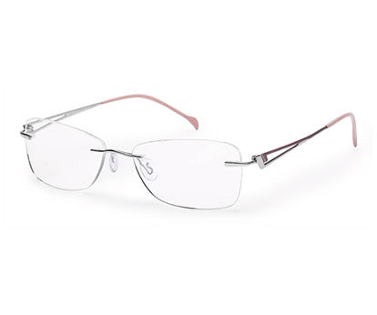 Pink Rectangle Rimless Metal Frame for Women