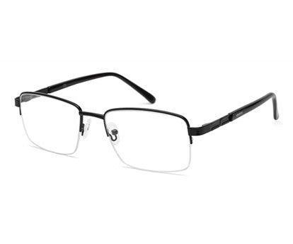 GLOSSY FINISH RECTANGLE MATTE BLACK SPECTACLE FRAMES