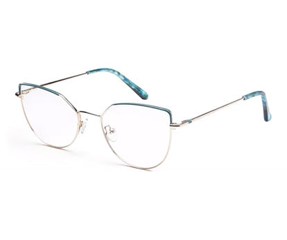 Gold Cateyes Full Rim Metal Women Spectacles Frames