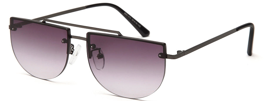 Gradient Black Half Oval UV Sunglass