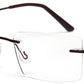 Dark Brown Rectangular Rimless Glasses Frames for Unisex