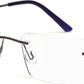 Gun Metal Rectangular Rimless Glasses Frames for Unisex