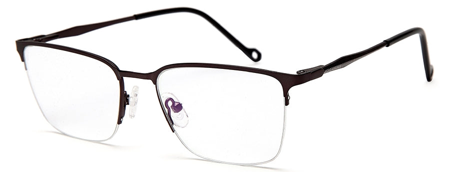 Gunmetal Wayfarer Half Rim Frame for Unisex