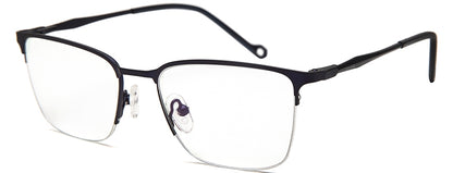Dark Blue Wayfarer Half Rim Metal Frame for Unisex