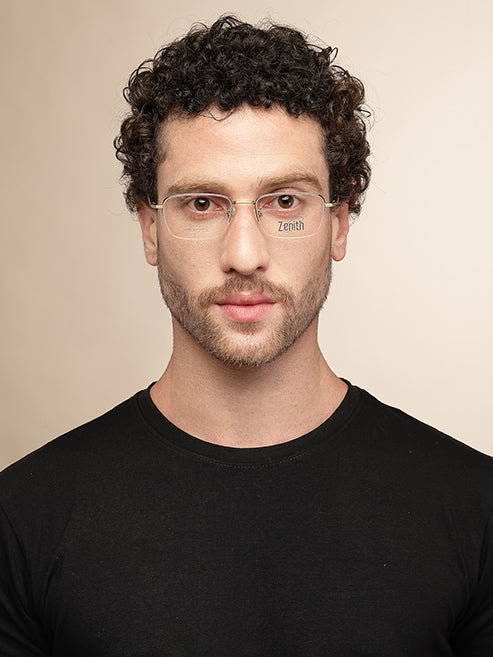 Zenith Titanium Gold Rectangle Frames