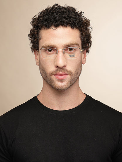 Zenith Titanium Gold Rectangle Frames