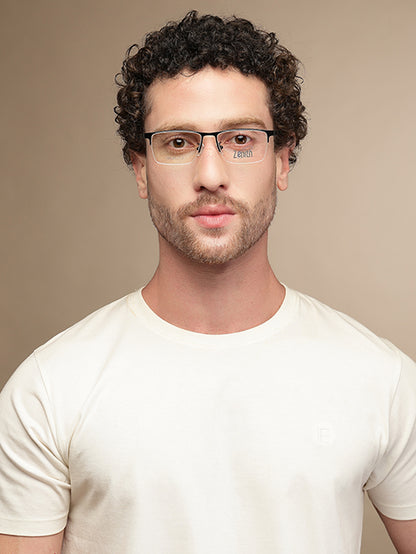 Zenith Titanium Half-Rimmed Black Frame