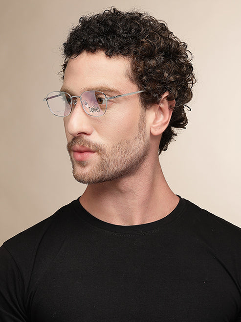 Zenith Titanium Silver Square Spectacles