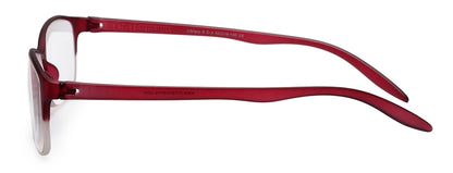 Wine Rectangle Half Rim Acetate Frame - Reading Eyeglasses