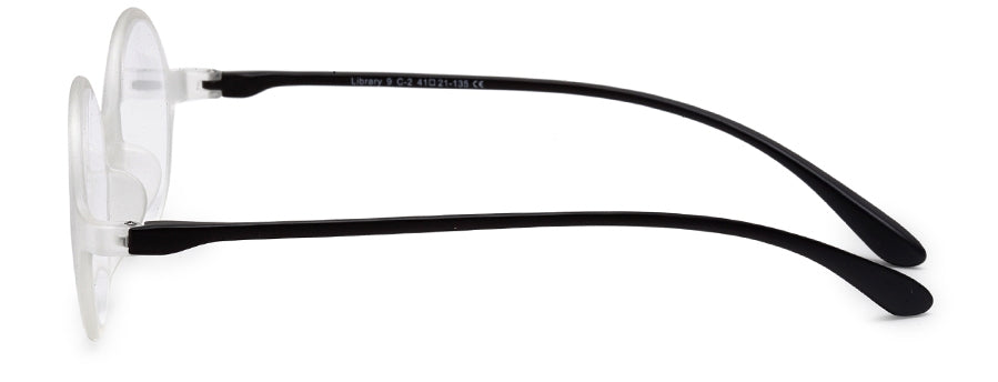 Transparent Round Full Rim Acetate Frame - Reading Eyeglasses