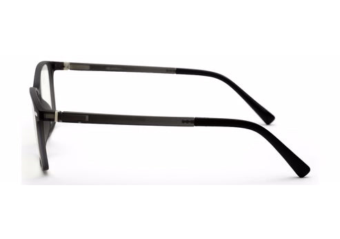 Black Matte Rectangle Clip-On Eyeglasses for Men and Women