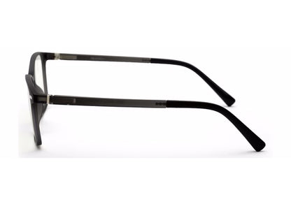 Black Matte Rectangle Clip-On Eyeglasses for Men and Women