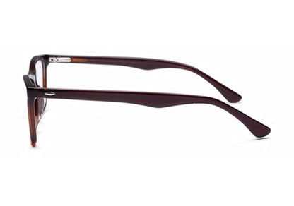Dark Brown Rectangle Full Rim Acetate Eyeglass Frame for Men