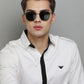 Black Shade Oval Shaped UV Sunglass