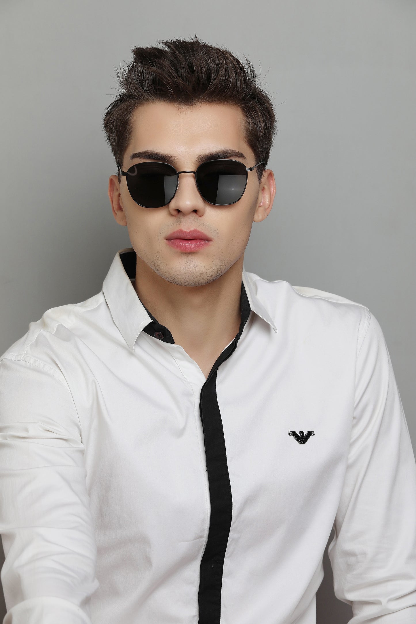 Black Shade Oval Shaped UV Sunglass