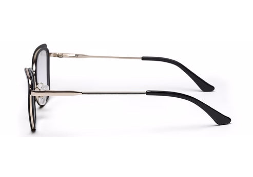 Black Cateye Style Metal Acetate Women Eyeglasses Frame