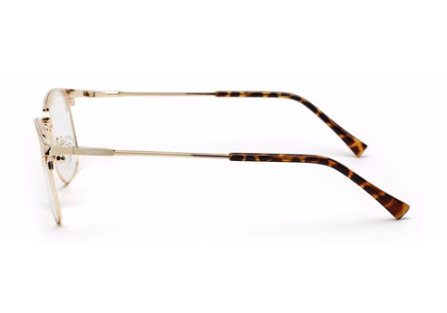 GOLDEN CLUBMASTER EYEGLASSES WITH TORT TEMPLE