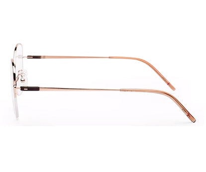 Rose Gold Cateyes Half Rim Metal Frame for Women
