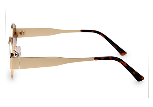 Gold Polarized Oval UV Sunglass