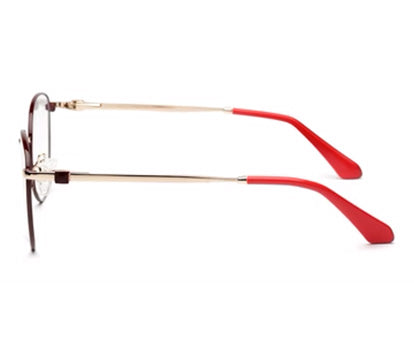 Full Rim Red Cateye Round Specs Frame for Women