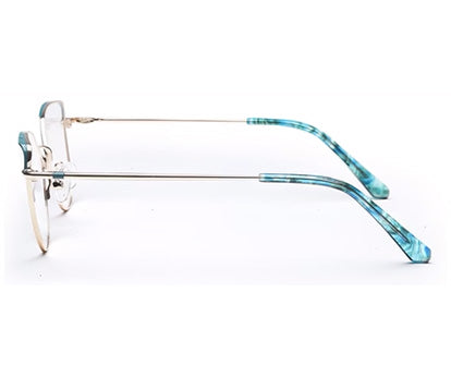 Gold Cateyes Full Rim Metal Women Spectacles Frames