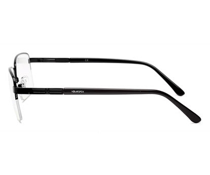 GLOSSY FINISH RECTANGLE MATTE BLACK SPECTACLE FRAMES