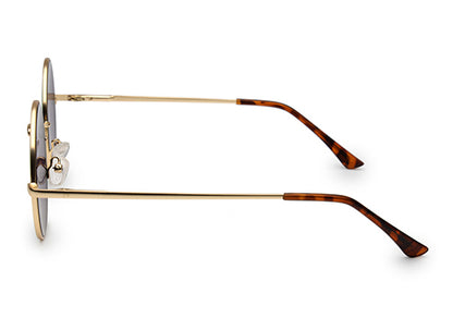 Peach Green Mirror Metal UV Sunglasses