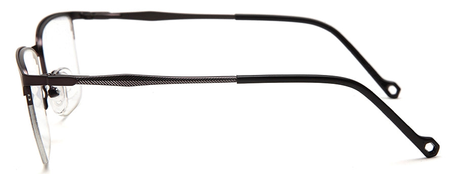 Gunmetal Wayfarer Half Rim Frame for Unisex