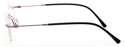 YourSpex Purple Pink Rimless Cat Eyes Glasses for Women