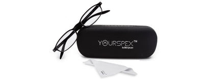 Black Oval Full Rim Acetate Frame - Reading Eyeglasses