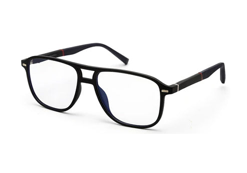 Dark Blue Square Clip-On Eyeglasses for Men