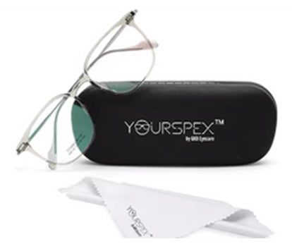 Trendy Titanium Transparent Mens Clear Frame Glasses with Silver Temple