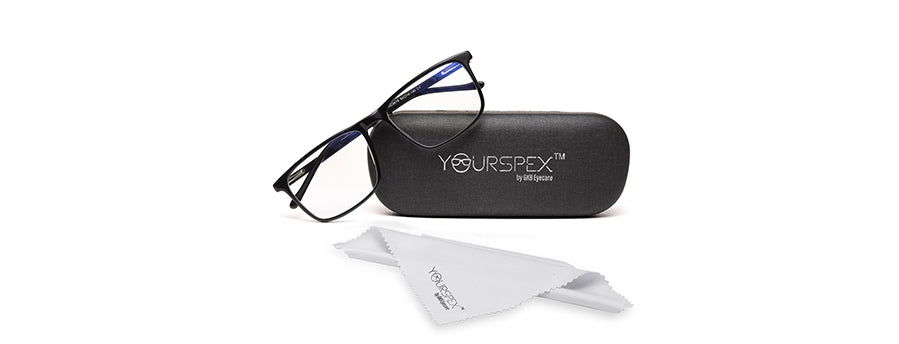 Black Square Shaped Acetate Eyeglasses Frames for Men