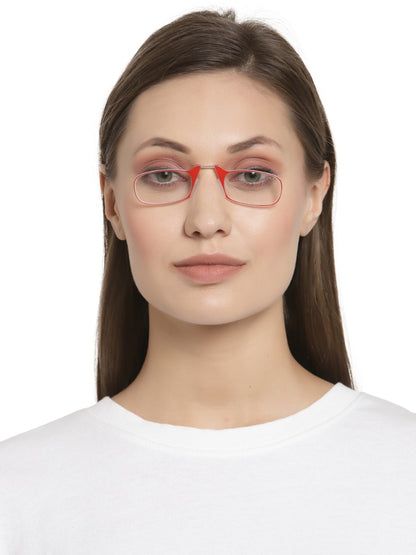 Red Nose clip Reading eyeglasses with case