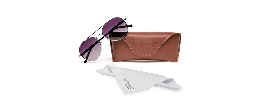 Black Aviator Polarised UV Sunglass