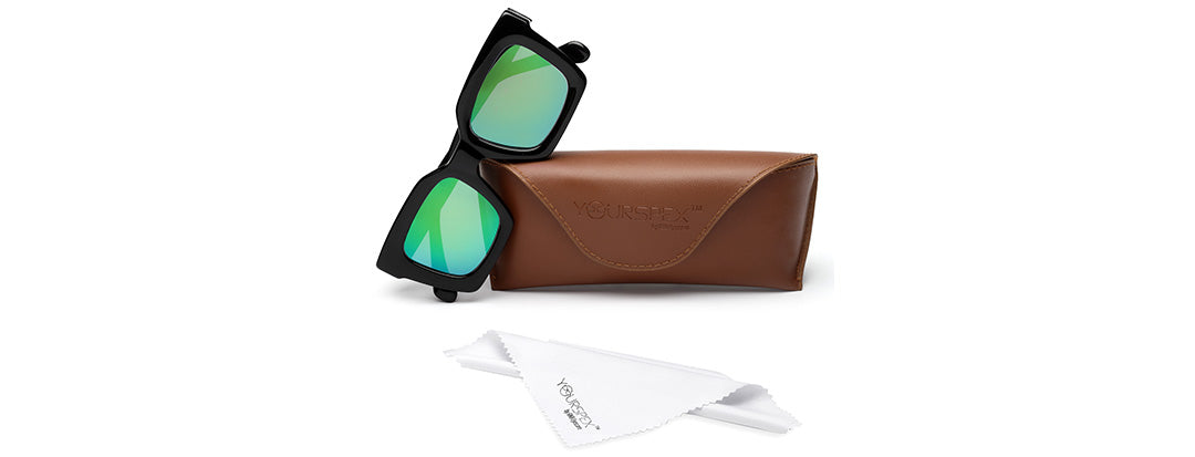 Thick Square Green Mirror Sunglass