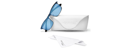 Trendy Glossy Blue Sunglass with Blue Mirror Lens