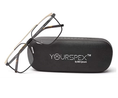 Metallic Black Square Specs Frame