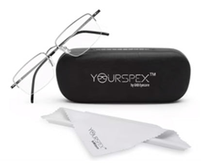 Silver Black Rectangle Half Rim Metal Frame for Men