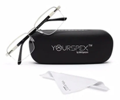 HALF RIM SILVER SPECTACLES FOR MEN