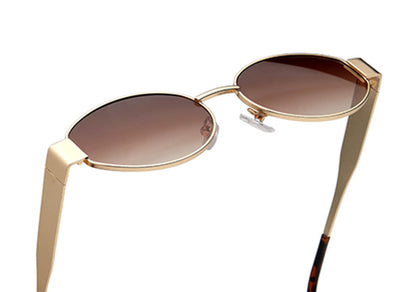Gold Polarized Oval UV Sunglass
