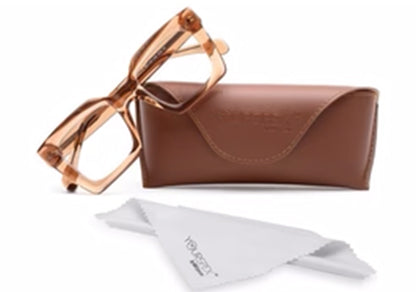 Thick Light Brown Square Full Rim Acetate Frame for Men & Women