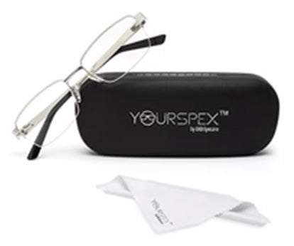HALF RIM SILVER SPECTACLE FRAME FOR MEN