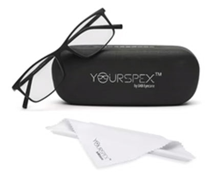 Black Matte YourSpex Flex Rectangle Eyeglass for Men