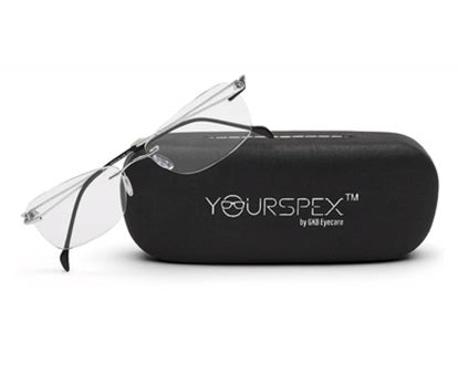 Silver Rectangle Rimless Metal Frame for Men & Women