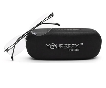 Black Rectangle Rimless Metal Frame for Men & Women