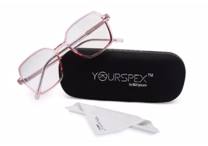 Pink Square Full Rim Acetate Glass Frame for Women