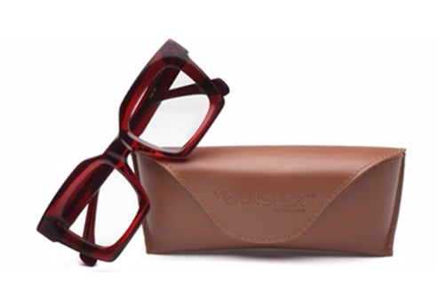 Thick Red Spectacles Frames Square Full Rim Acetate Frame for Men & Women