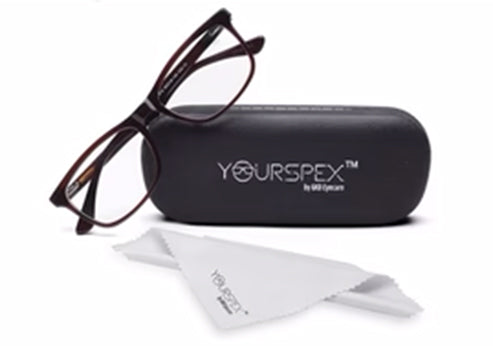 Dark Brown Rectangle Full Rim Acetate Eyeglass Frame for Men