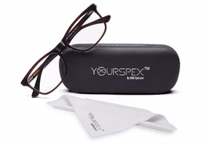 Dark Brown Rectangle Full Rim Acetate Eyeglass Frame for Men